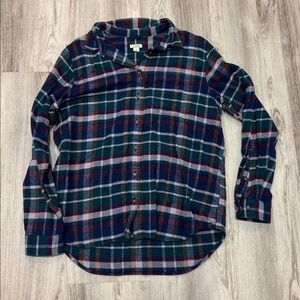 L.L. Bean blue plaid  Multicolor shirt size medium women
